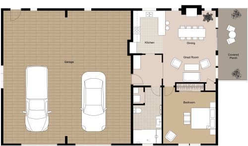 Large Garage Apartment Plan With Balcony