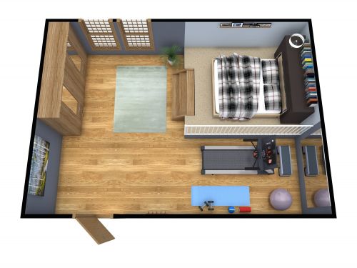 Bedroom With Home Gym