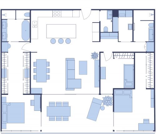 3 Bedroom Luxury Apartment Plan