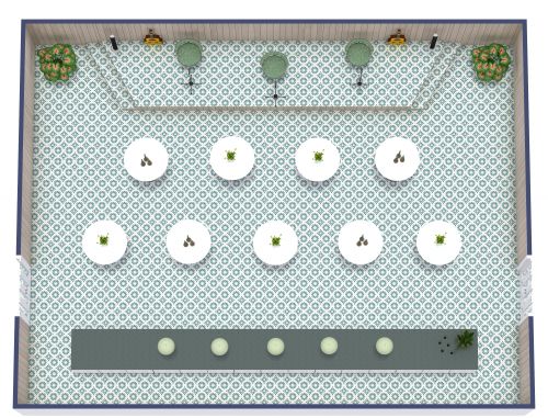 Band Concert Floor Plan With Standing Area and Bar