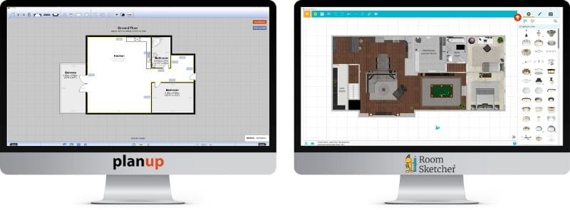 computer comparison PlanUp and RoomSketcher