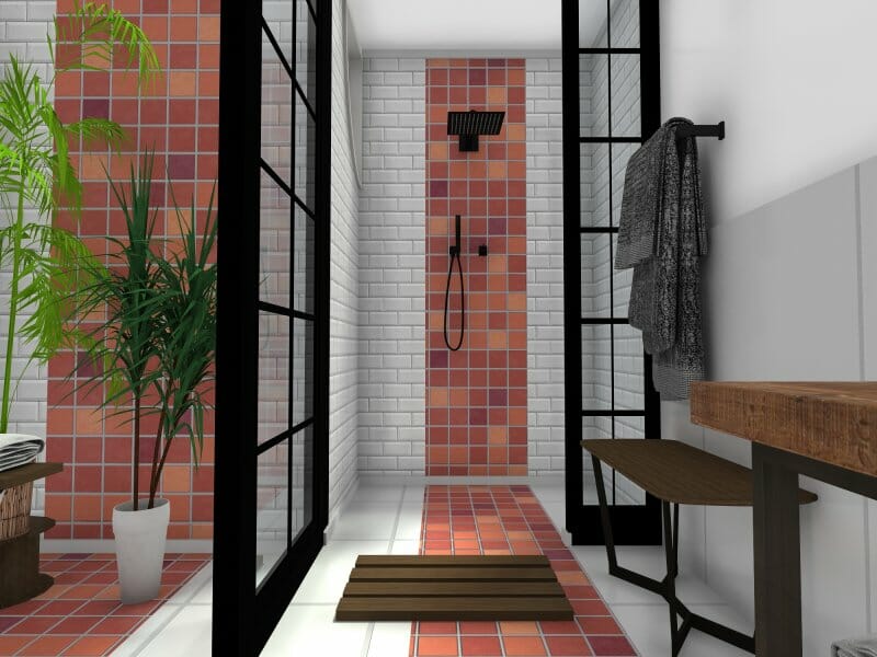 Creative tile design eclectic bathroom