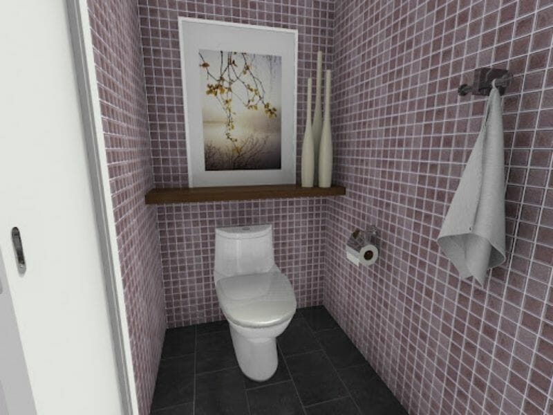 Purple old house bathroom remodel idea
