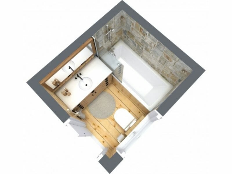 Small bathroom renovation with bathtub